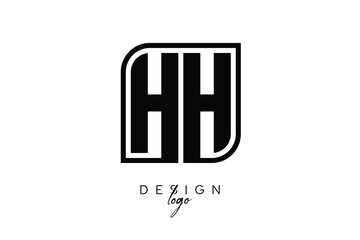 Obraz premium HH Block Monogram Logo – Bold Geometric Lettermark in Rectangular Style for Modern Branding & Identity