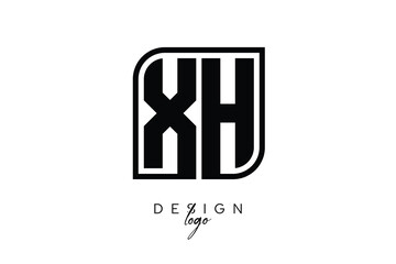 Obraz premium XH Block Monogram Logo – Bold Geometric Lettermark in Rectangular Style for Modern Branding & Identity