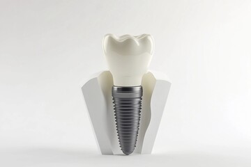 Dental implant positioned securely in the jaw surrounded by natural teeth demonstrating effective oral restoration