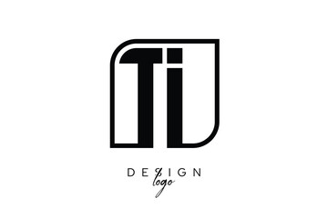 TI Block Monogram Logo – Bold Geometric Lettermark in Rectangular Style for Modern Branding & Identity