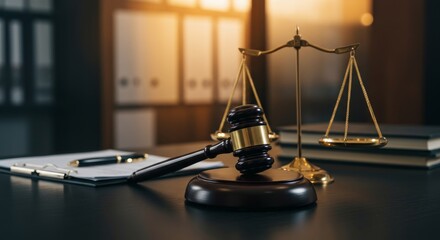 Scales of justice and gavel symbolizing legal and ethical standards
