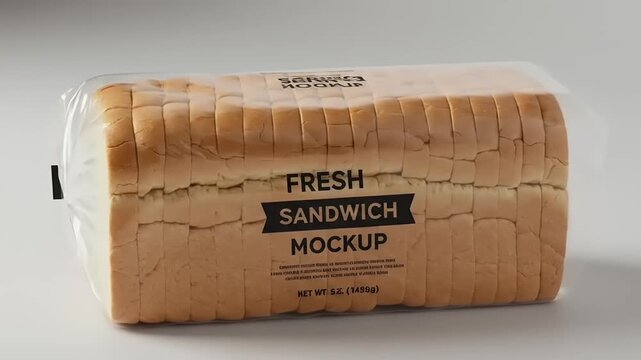 Freshly packaged sandwich bread loaf in a clean setting, highlighting texture and quality for display