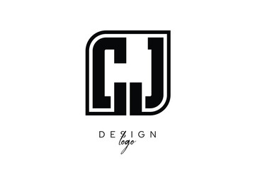 CJ Block Monogram Logo – Bold Geometric Lettermark in Rectangular Style for Modern Branding & Identity