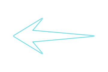 Turquoise arrow pointing left isolated on transparent background for direction concept