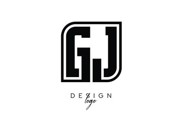 GJ Block Monogram Logo – Bold Geometric Lettermark in Rectangular Style for Modern Branding & Identity