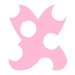 X Alphabet Hand Drawn Style And Pink Design Font Design X Alphabet Isolated