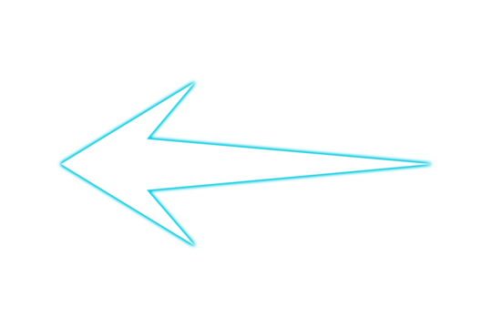 Turquoise arrow pointing left isolated on transparent background for direction concept