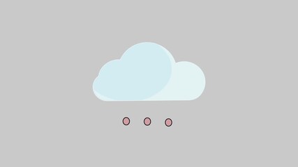 Simple nature weather animation featuring pastel rain clouds in a smooth looping motion graphic. Animated cloud rain minimalist looping with pastel background and soft sky weather design. - Powered by Adobe