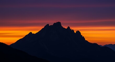 Mountain silhouette sunrise