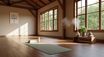 Peaceful Yoga Studio Interior Design.