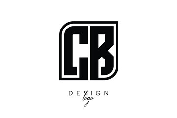Obraz premium CB Block Monogram Logo – Bold Geometric Lettermark in Rectangular Style for Modern Branding & Identity