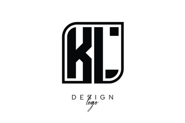 Obraz premium KL Block Monogram Logo – Bold Geometric Lettermark in Rectangular Style for Modern Branding & Identity