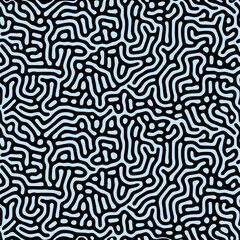 abstract maze pattern seamless with complex winding lines and organic flowing curves