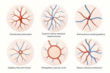 Retinal Blood Vessel Patterns: Illustrations of Various Structures