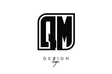 QM Block Monogram Logo – Bold Geometric Lettermark in Rectangular Style for Modern Branding & Identity