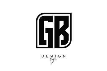 GB Block Monogram Logo – Bold Geometric Lettermark in Rectangular Style for Modern Branding & Identity