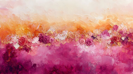 Obraz premium Pink Rose Impasto Painting