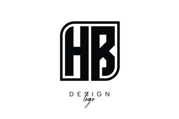 HB Block Monogram Logo – Bold Geometric Lettermark in Rectangular Style for Modern Branding & Identity