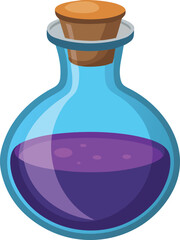 Magical Potion in Glass Bottle