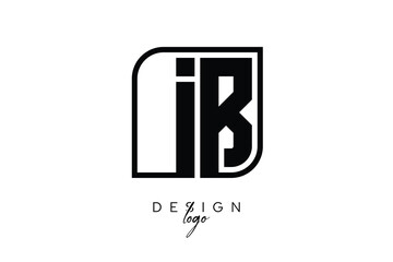 Obraz premium IB Block Monogram Logo – Bold Geometric Lettermark in Rectangular Style for Modern Branding & Identity