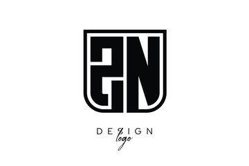 ZN Block Monogram Logo – Bold Geometric Lettermark in Rectangular Style for Modern Branding & Identity
