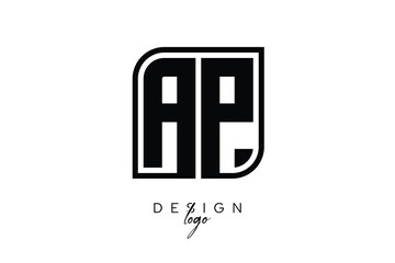 AP Block Monogram Logo &ndash; Bold Geometric Lettermark in Rectangular Style for Modern Branding & Identity