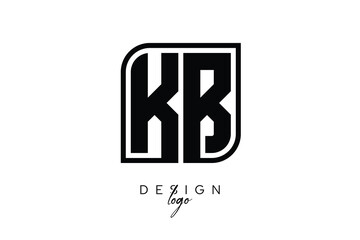 KB Block Monogram Logo – Bold Geometric Lettermark in Rectangular Style for Modern Branding & Identity