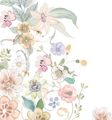 Assorted Hand painted Watercolor Floral And Nature Patterned Decorative Paper Collection
