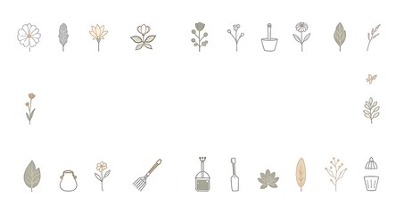 Minimal flower and gardening icons showcasing simplicity, elegance, and nature.