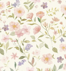 Assorted Hand painted Watercolor Floral And Nature Patterned Decorative Paper Collection © liufen