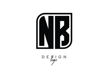 NB Block Monogram Logo – Bold Geometric Lettermark in Rectangular Style for Modern Branding & Identity