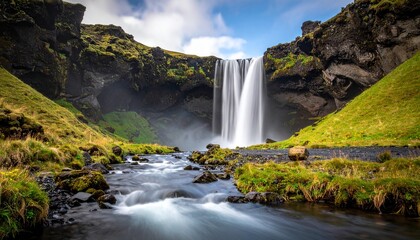 Fototapeta premium Ethereal Dreamscapes: Minimalist Surreal Nature Backgrounds in Fantasy Tones.
