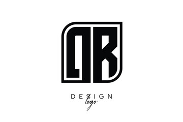 Obraz premium DR Block Monogram Logo – Bold Geometric Lettermark in Rectangular Style for Modern Branding & Identity