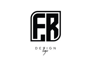 FR Block Monogram Logo – Bold Geometric Lettermark in Rectangular Style for Modern Branding & Identity