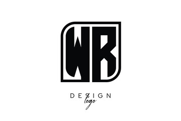 WR Block Monogram Logo – Bold Geometric Lettermark in Rectangular Style for Modern Branding & Identity