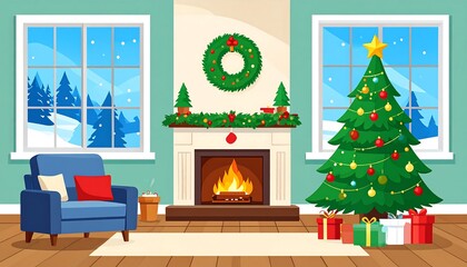 Cozy Christmas living room scene (1)