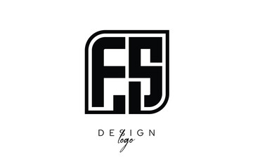 FS Block Monogram Logo – Bold Geometric Lettermark in Rectangular Style for Modern Branding & Identity