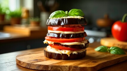 Stacking exquisite vegetable eggplant tarts