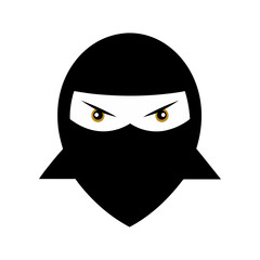 Clever Ninja Face With Simple Mask Vector Design