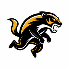 Dynamic Aggressive Honey Badger Fierce Vector Art