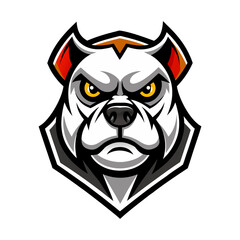 Bold Aggressive Bulldog Face Vector Illustration