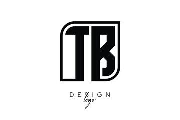 Obraz premium TB Block Monogram Logo – Bold Geometric Lettermark in Rectangular Style for Modern Branding & Identity