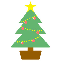 クリスマスツリー シンプルアイコン 飾りレッド〜Christmas tree simple icon decoration red〜