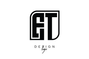 ET Block Monogram Logo – Bold Geometric Lettermark in Rectangular Style for Modern Branding & Identity