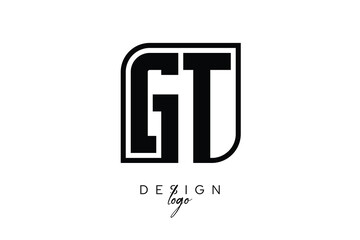 GT Block Monogram Logo – Bold Geometric Lettermark in Rectangular Style for Modern Branding & Identity