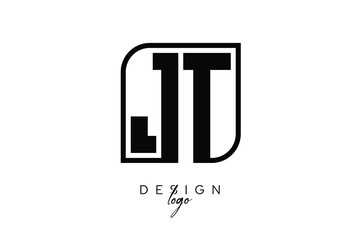 JT Block Monogram Logo – Bold Geometric Lettermark in Rectangular Style for Modern Branding & Identity