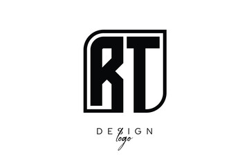 RT Block Monogram Logo – Bold Geometric Lettermark in Rectangular Style for Modern Branding & Identity