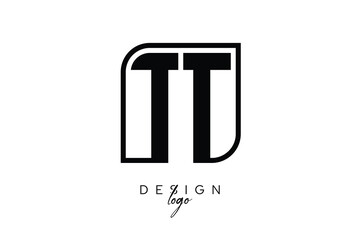 TT Block Monogram Logo – Bold Geometric Lettermark in Rectangular Style for Modern Branding & Identity