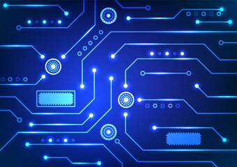 Digital technology circuit background. Futuristic system abstract  circuit board data and artificial intelligence concept.