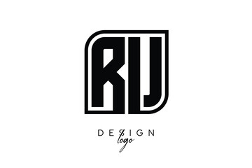 RU Block Monogram Logo – Bold Geometric Lettermark in Rectangular Style for Modern Branding & Identity